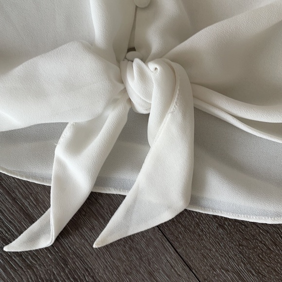 Women’s White Flowy Button Up Blouse Shirt - From M Boutique’s Naked Zebra-Small - Picture 2 of 7